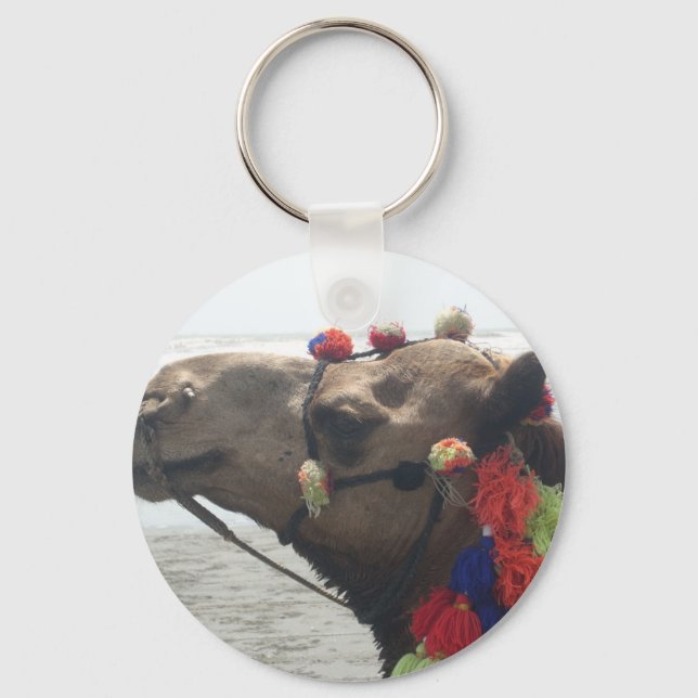 Oman Muscat Camel Photo Art Print Keychain (Front)