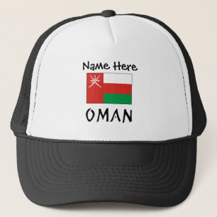 Oman Omani Flag Black Personalization  Trucker Hat