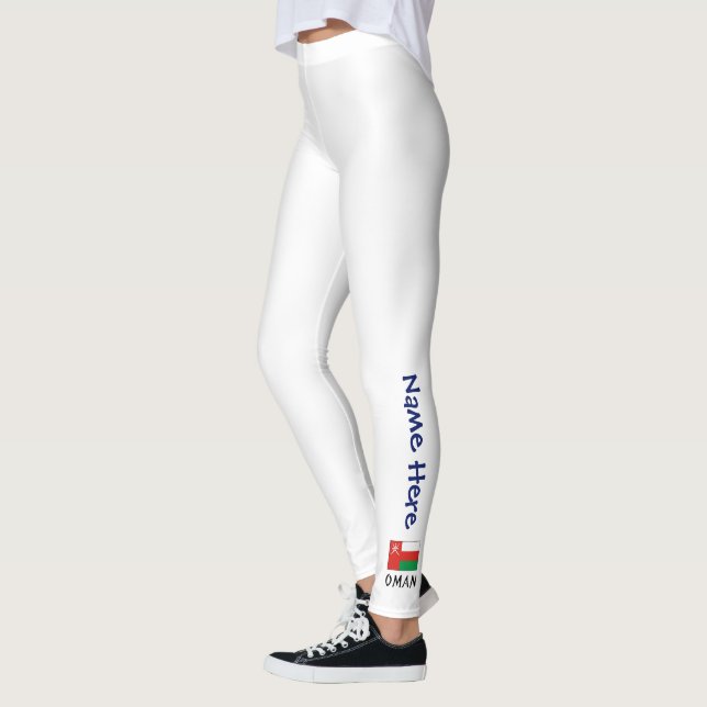 Oman Omani Flag Personalized Name  Leggings (Left)