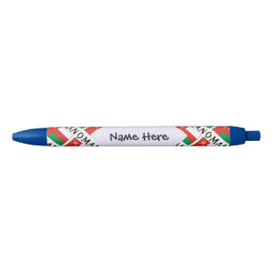 Oman Omani Flag Tiled Personalized Name Black Ink Pen
