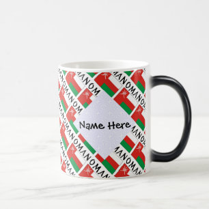 Oman Omani Flag Tiled Personalized Name Magic Mug