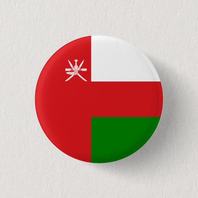 Omani Flag, Flag of Oman 1 Inch Round Button (Front)