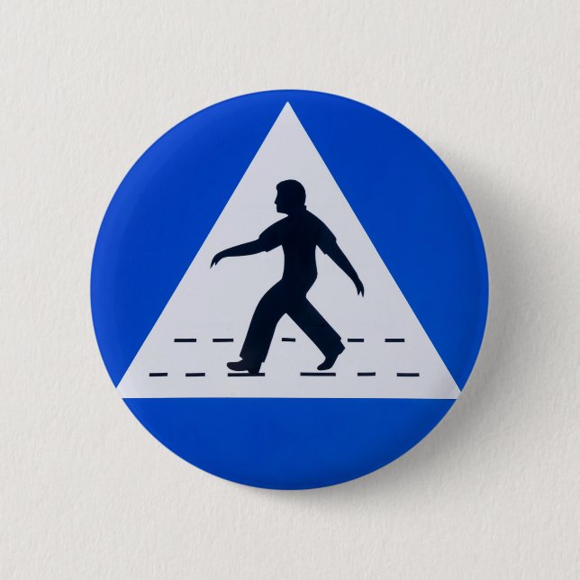 Omani pedestrian crossing sign - Muscat, Oman 2 Inch Round Button (Front)