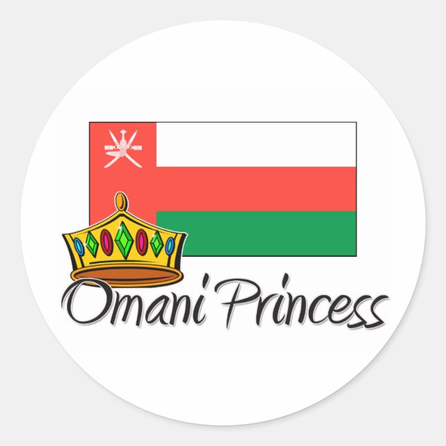 Omani Princess Classic Round Sticker (Front)