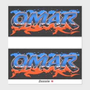 Omar Vorname Name Graffiti Aufkleber Sticker