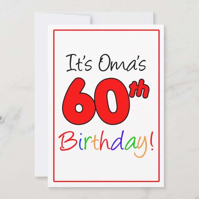 Oma's 60th Milestone Birthday Party Celebration Invitation (Front)