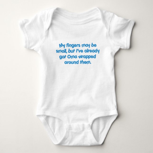 Oma's Wrapped (Blue) Baby Bodysuit (Front)