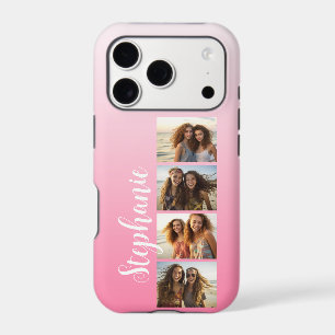 Ombre 4 Square Photos Handwritten - CAN EDIT pink