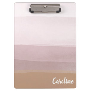 Ombre Abstract Watercolor Stripes in Dusty Lilac Clipboard
