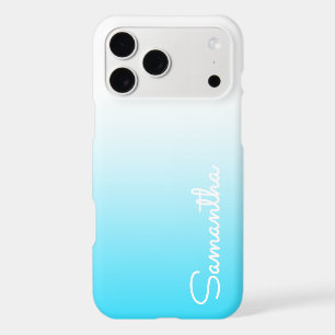 Ombre Aqua Bleu Blanc Nom Personnalisé Féminin