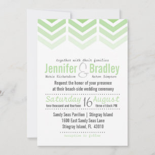 Ombre Arrows Modern Chevron Wedding Invitation