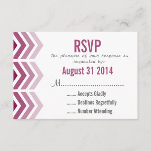 Ombre Arrows Modern Chevron Wedding RSVP Card