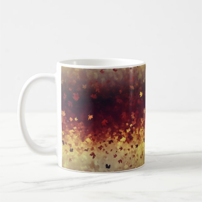 Ombre Autumn Leaf Colours Coffee Mug (Left)