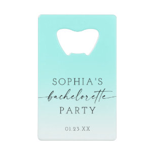 Ombre Bachelorette Party Favours Credit Card Bottle Opener