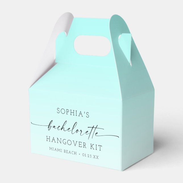 Ombre Bachelorette Party Hangover Kit Favor Box (Front Side)