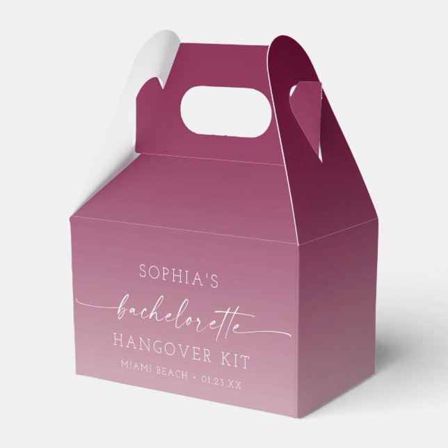 Ombre Bachelorette Party Hangover Kit Favour Box (Front Side)