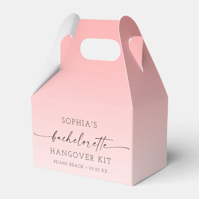 Ombre Bachelorette Party Hangover Kit Favour Box (Front Side)