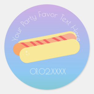 Ombre BBQ Hot Dog Thank You Classic Round Sticker