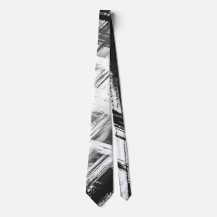 Ombre Black and White Paint Strokes Tie