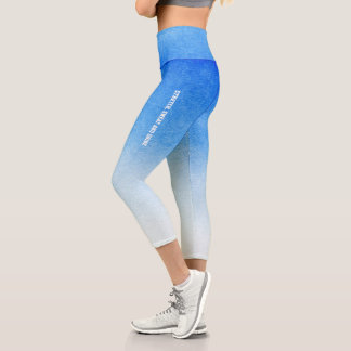 Ombre Blue and white Dive into dreamy hues Capri Leggings