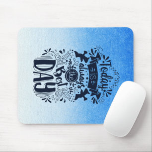 Ombre Blue and white Dive into dreamy hues Mouse Pad