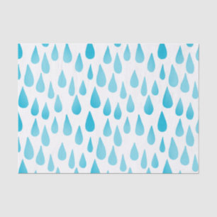 Ombre Blue Falling Raindrops Tissue Paper
