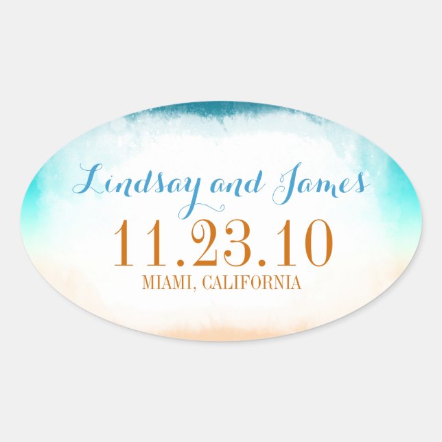 ombre blue vanilla wedding stickers (Front)
