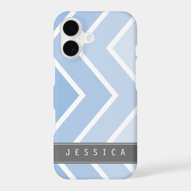 Ombre Blue Zig Zag Chevrons Pattern (Back)