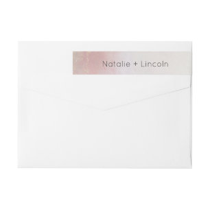 Ombre Blush Pink Frosted Foil Trendy Wedding Wrap Around Label