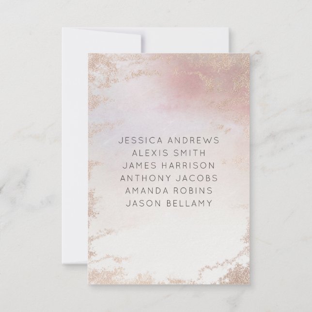 Ombre Blush Pink Frosted Wedding Table Numbers (Back)