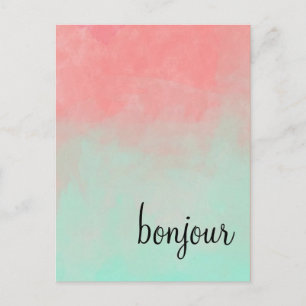 Ombre Bonjour Postcard