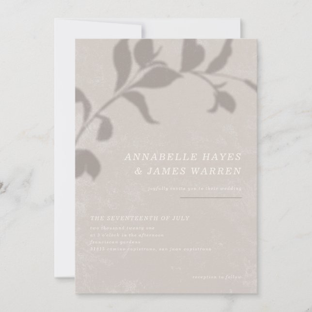 Ombre botanique Faire-part de mariage - gris (Devant)