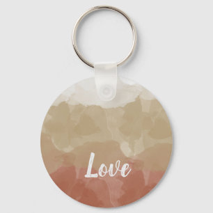 Ombre Brown and Tan Love Graceful Gradient Keychain