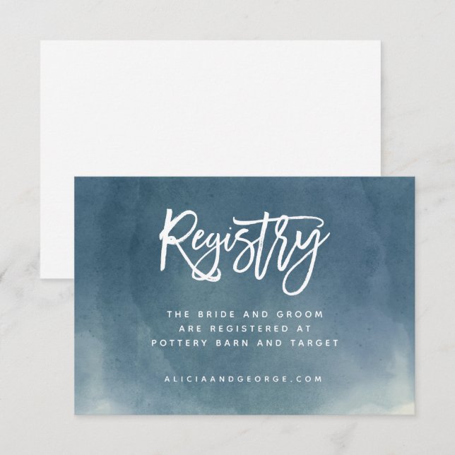 Ombre Brush Typography Registry Card (Front/Back)