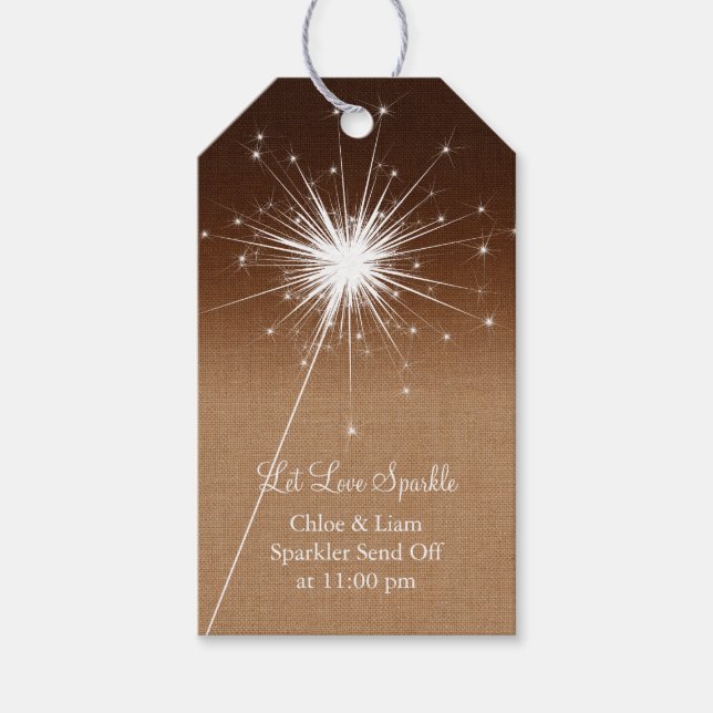 Ombre Burlap Sparkler Gift Tag (Front)