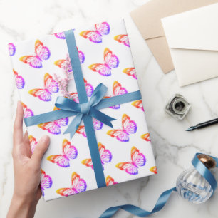 Ombre Butterfly Pattern Wrapping Paper