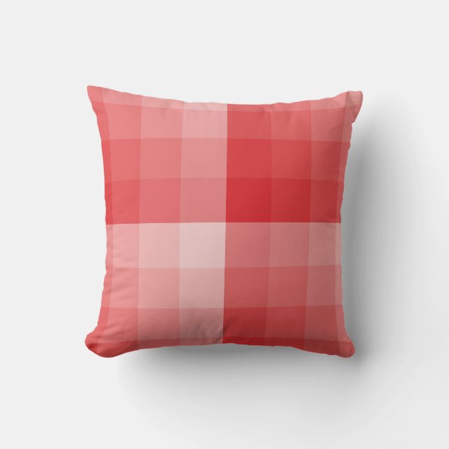 Ombre Checker Blocs tons rouges Jeter oreiller (Recto)