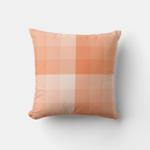 Ombre Chequered Blocks Orange tones Throw Pillow