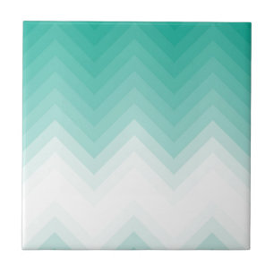 Ombre Chevron Emerald Green Tiles Gradient