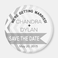 Ombre Chevron Style! Save the Date silver