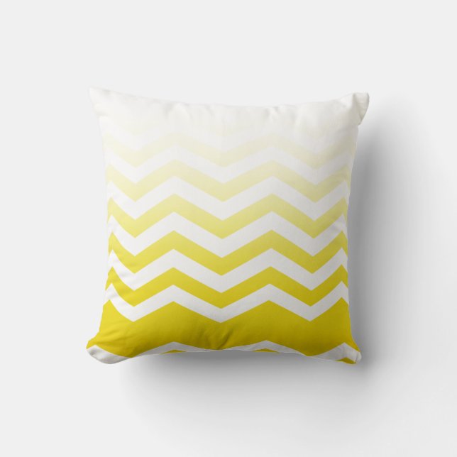 Ombre Chevron Style! yellow Throw Pillow (Front)