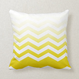 Ombre Chevron Style! yellow Throw Pillow