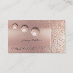 Ombre chic rose gold pearl modern luxury glittery business card