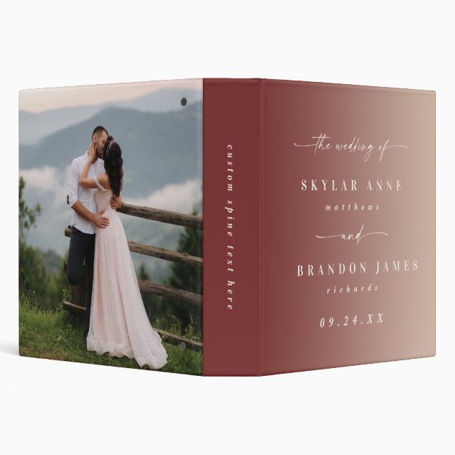 Ombre Cinnamon & Champagne Wedding Photo Album Binder (Background)