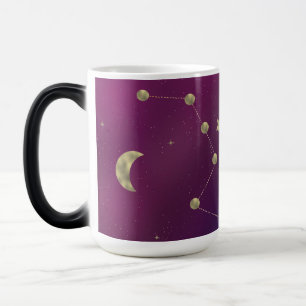 Ombre Constellation Galaxy Purple Faux Gold Stars Magic Mug