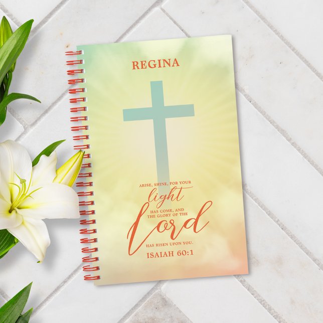 Ombre Cross Bible Verse Personalized Notebook (Creator Uploaded)