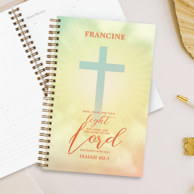 Ombre Cross Bible Verse Personalized Planner (Creator Uploaded)