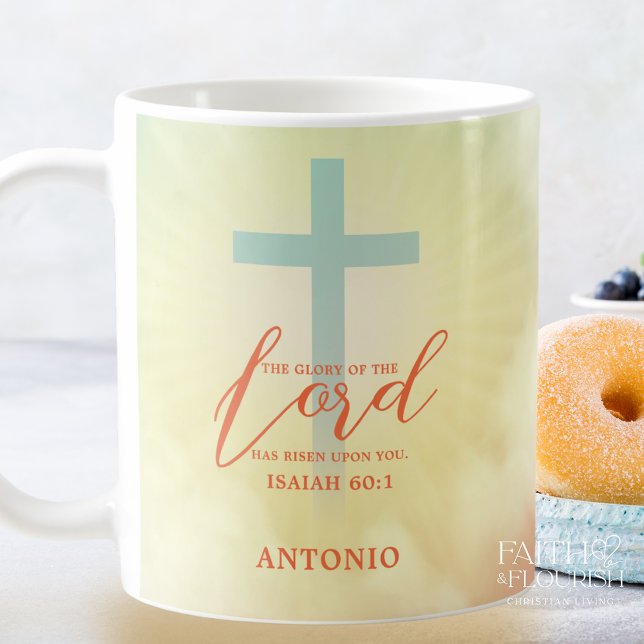 Ombre Cross Scripture Personalized Coffee Mug (Creator Uploaded)