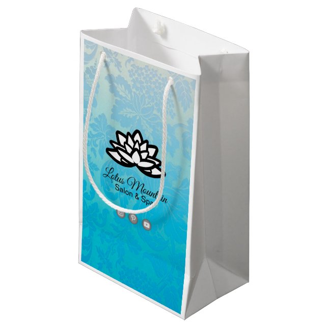 Ombre Damask Customizable Shopping Bag (Front Angled)