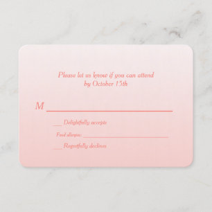 Ombre de corail bilingue épousant RSVP